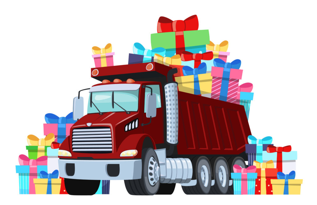 Truck with Gifts. Best Gifts for Truckers